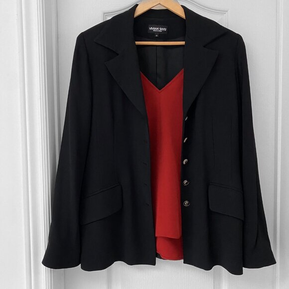 Vivian Shyu - Black Button Up Blazer-Style Designer Jacket - Picture 3 of 10